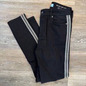 7 For All Mankind Blair Denim Studded Side Stripe High Waisted Jeans- sz. 27